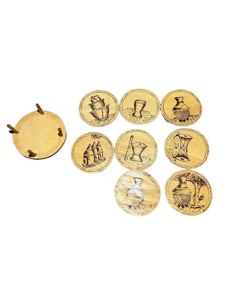 Handmade WOODEN COASTER SET 8