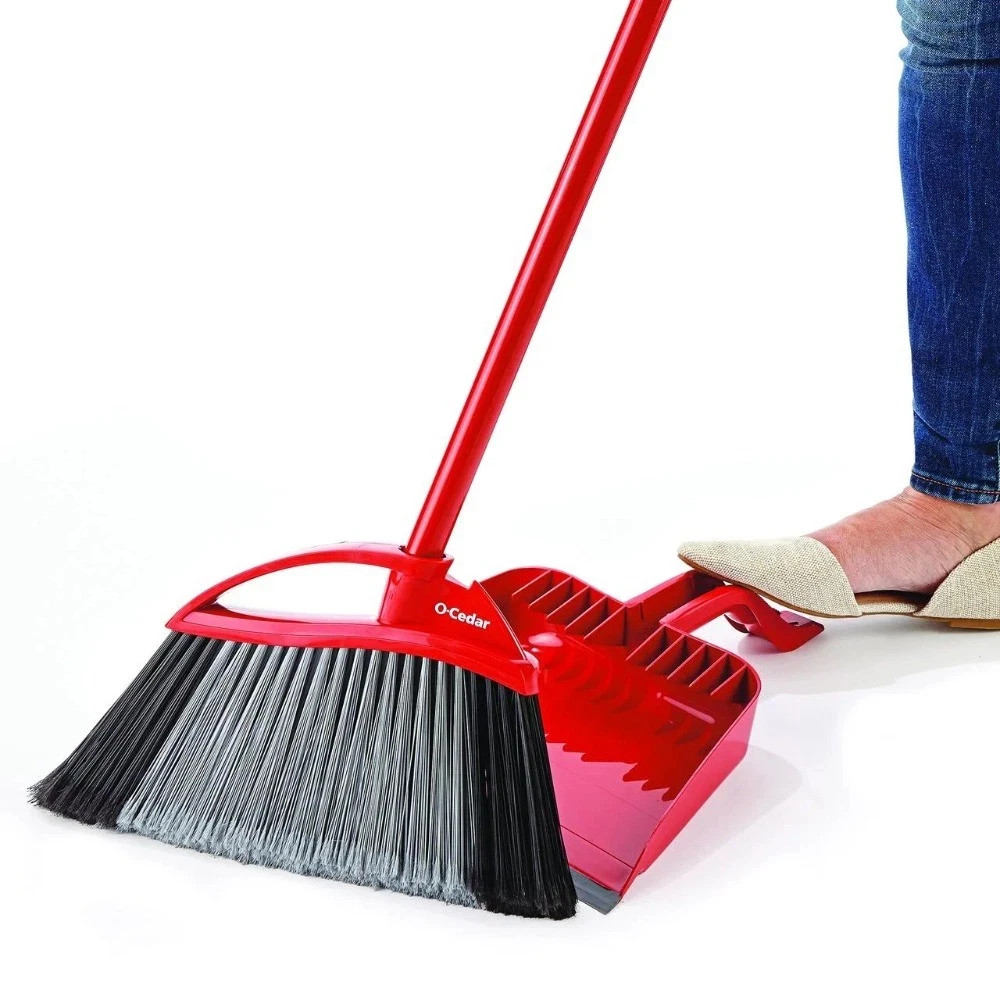 O-Cedar Pet Pro Power Corner Broom with Step On Dust Pan