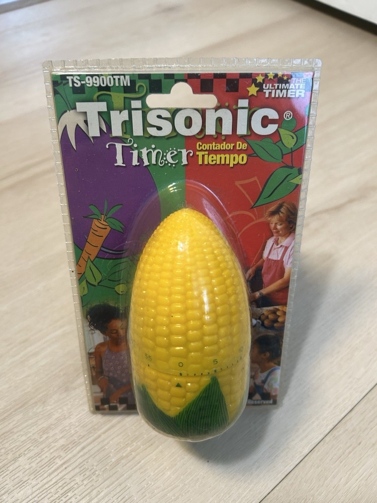 Vintage Trisonic Corn Cob Shaped Kitchen Timer TS-9990 NEW in Original Package