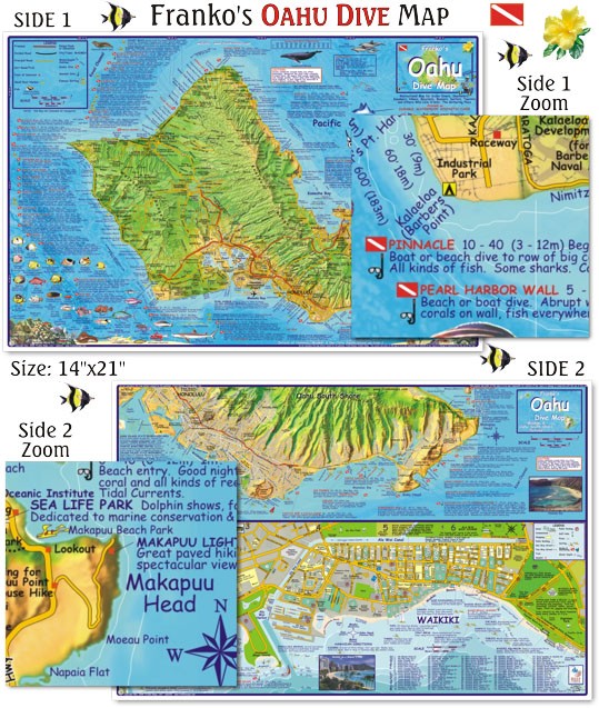 Franko Maps - Oahu Dive Map
