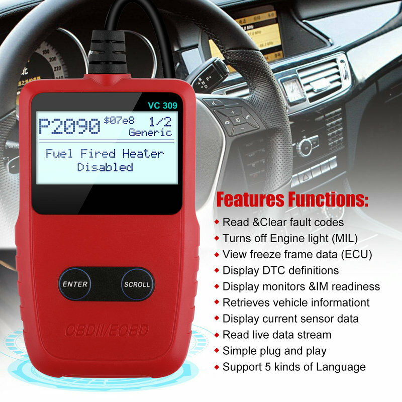 Automotive OBD2 Scanner Car Code Reader Diagnostic Tool Shut Engine Light Off