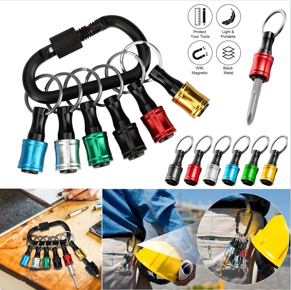 12Pcs 1/4" Hex Shank Quick Release Keychain Screwdriver Drill Bit Holder Bit Set