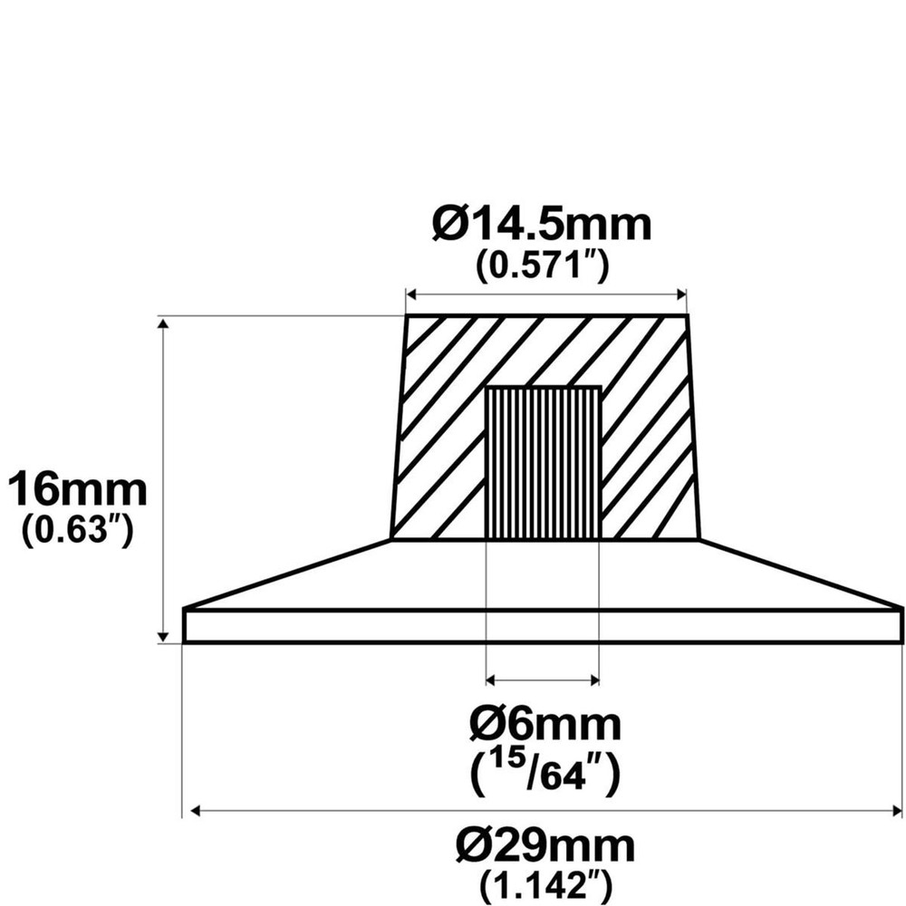 Black Witch Hat AMP 24 Splines Black & Silver Skirted Volume Tone Control Knobs