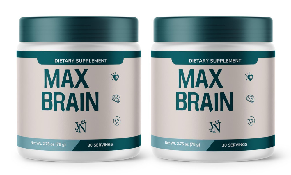 Max Brain Powder, MaxBrain For Mind and Cognitive Dietary Supplement 2 Pack