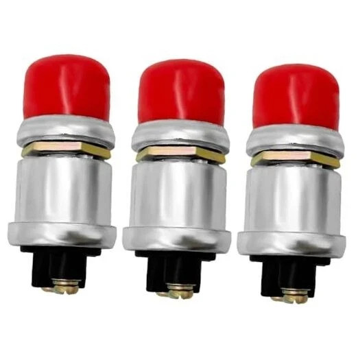 3Pcs Push Button Momentary Starter Switch, Weatherproof Engine Start Push