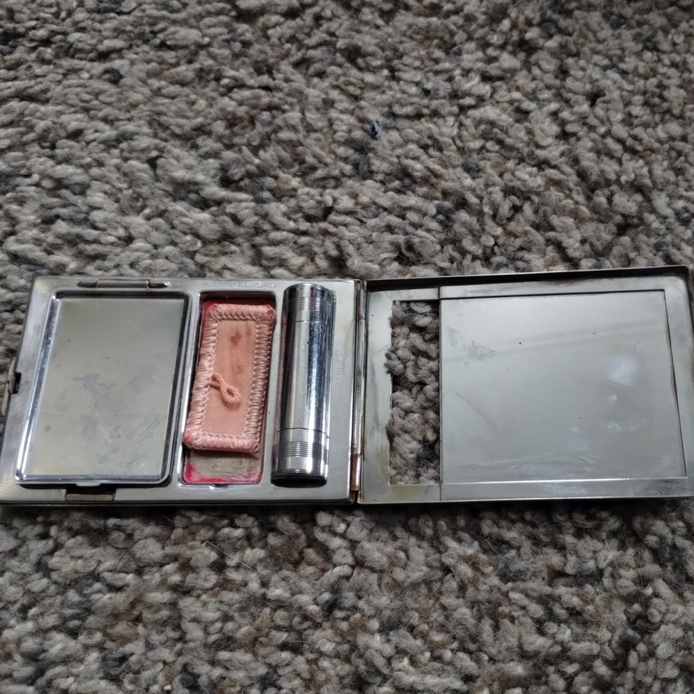 Vintage BOURJOIS silver makeup compact mirror
