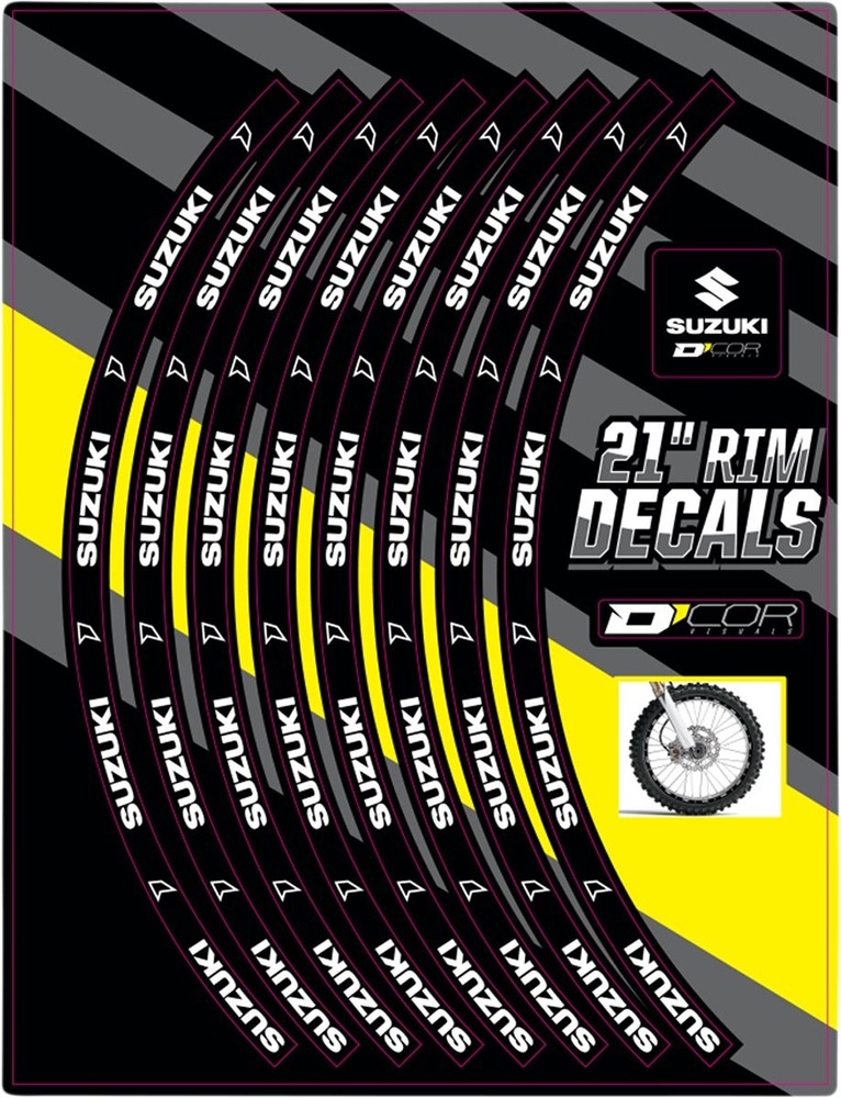 D'Cor Visuals 21" Front Rim Suzuki Decal Kit (40-80-206)