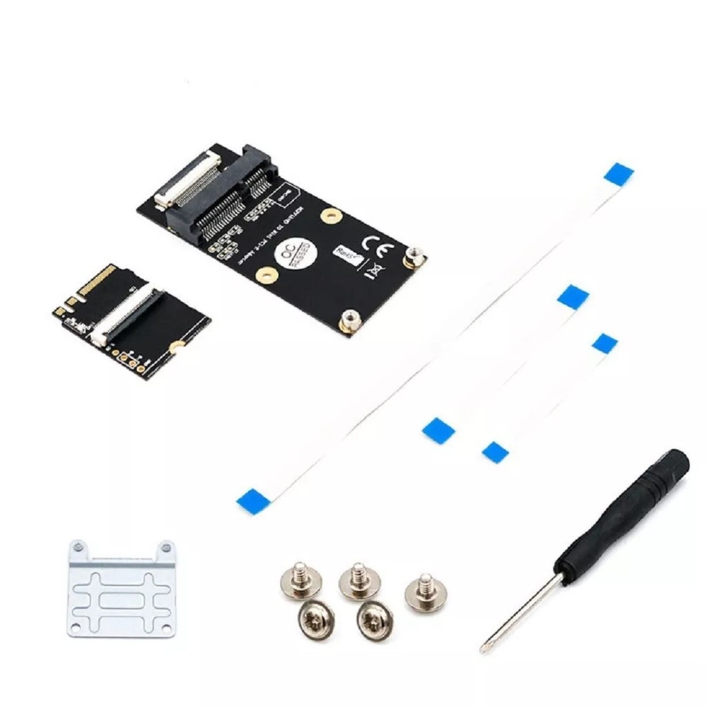 Black M.2 (NGFF) key A/E/A+E to Mini PCI-E Adapter with FFC Cable Case