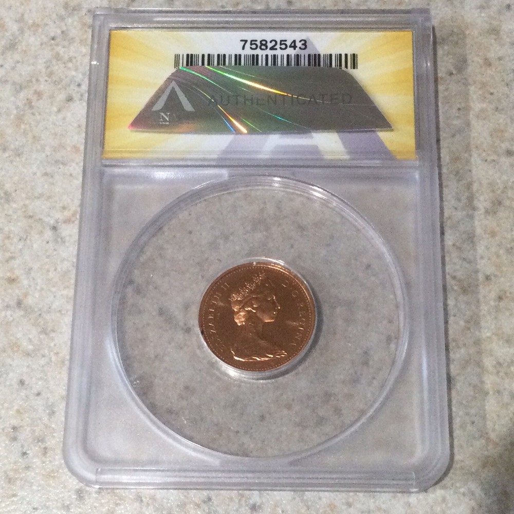 1967 1C Canada PL ~ Struck Through Debris ANACS MS65 Cameo ~Error