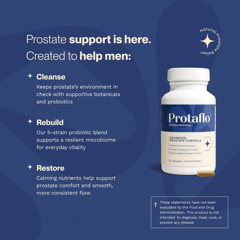 Prostate Supplements for Men 60 Count Pack Protaflo Supports Urinary Flow Black
