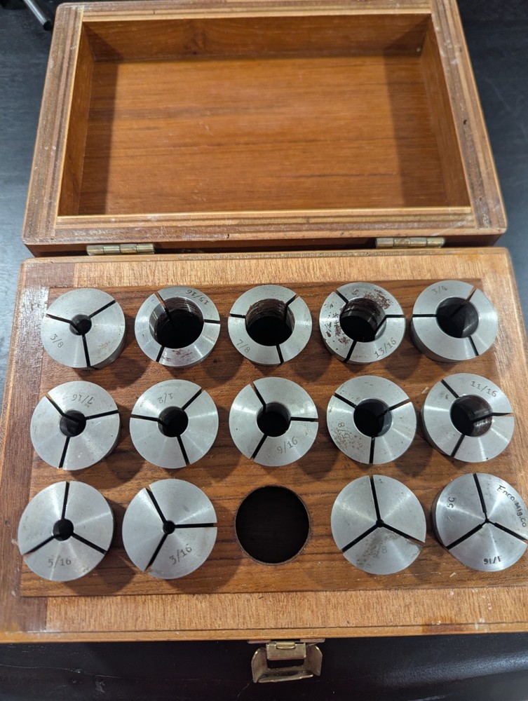 Enco Collets different sizes used condition With Box