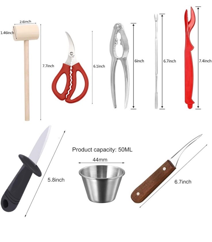 32PC Seafood Tools Set Nut Cracker Set Includes 4 Each Of 8 Different Items