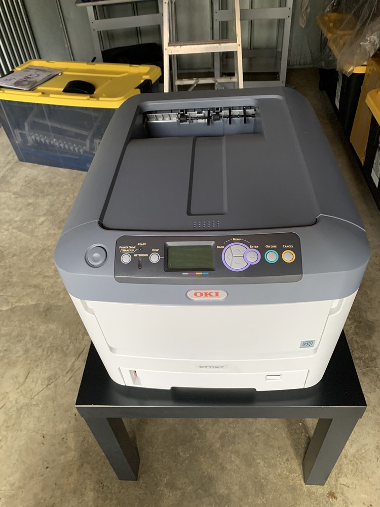 Oki C711WT White Toner Laser Printer W/ Transfer Rip Software