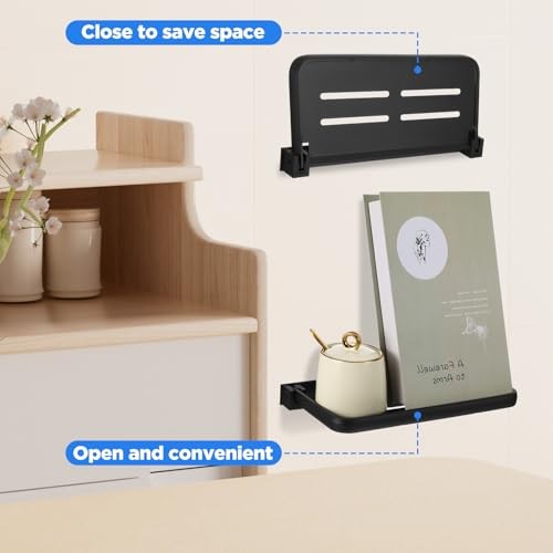 2 Pack Folding Wall Shelf for Bathroom, 90° Fold Up Floating Shelf, Wall