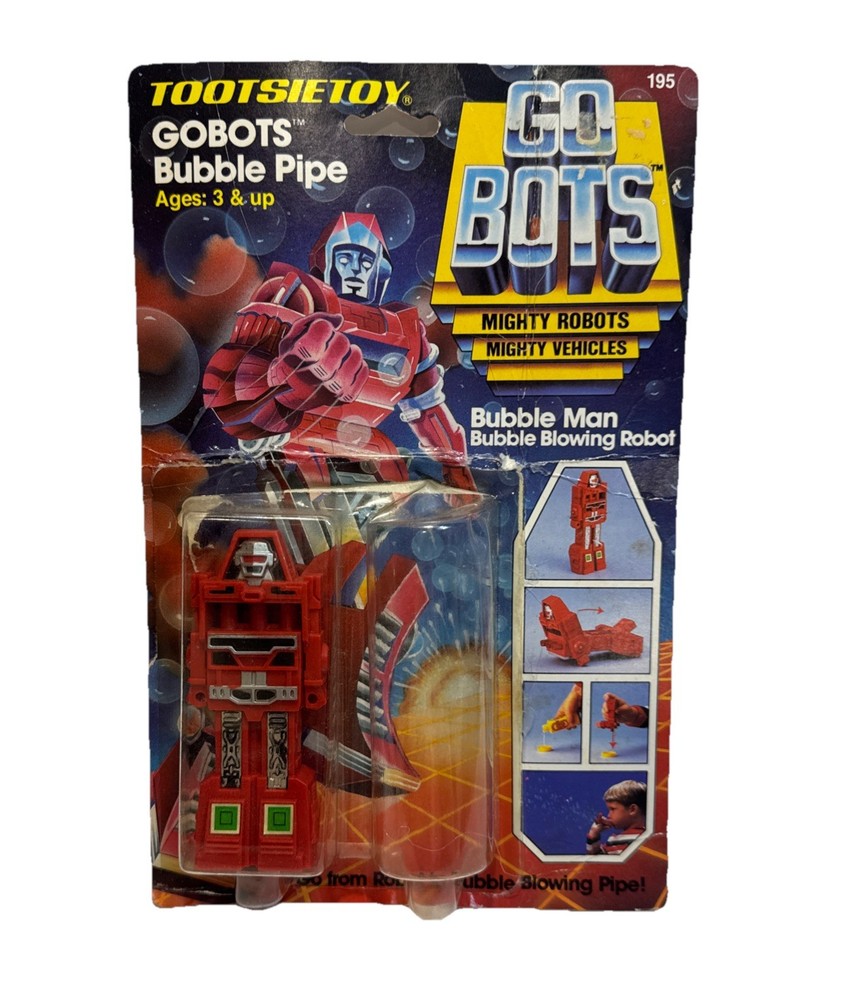 Tootsietoy Gobots bubble pipe Mighty Robot in package 1984