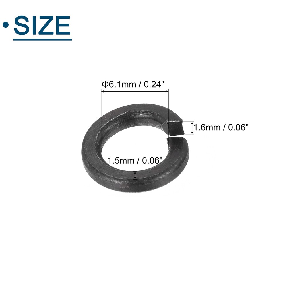 M6 Split Lock Washer, 150Pcs Carbon Steel Spring Lock Washers
