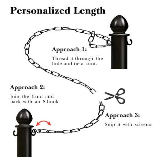Plastic Chain, 200Ft Plastic Chains Links, Large Plastic 200Ft-1Piece Black