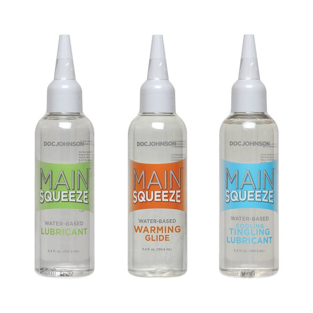 Doc Johnson Main Squeeze Water Based Lubricant 3.4 fl oz - Choose Type