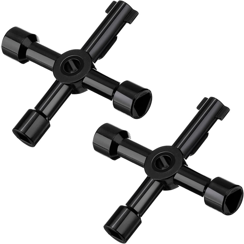 2x Utility Keys 4 Way Multi Function Electric Water Gas Meter Box Key