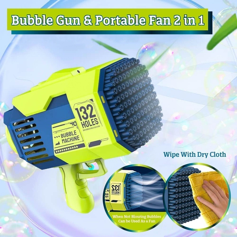 132 Hole Magic Rocket Launcher Bubble Gun Bubble Bazooka Bubble Machine Toy -