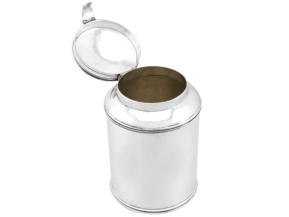 Antique Asian Silver Tea Caddy Grish Chunder Dutt Circa 1880