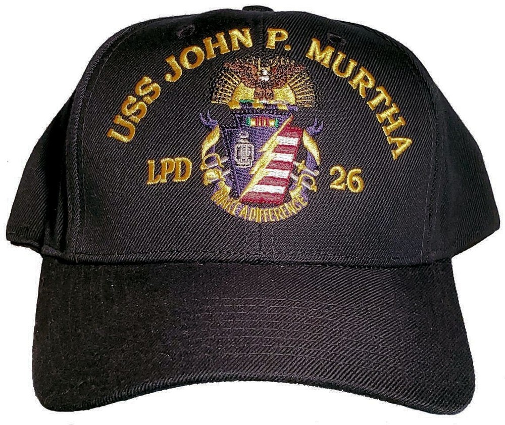 USS JOHN P. MURTHA LPD 26  NAVY COMMAND BALL CAP  HOOK & LOOP STRAP