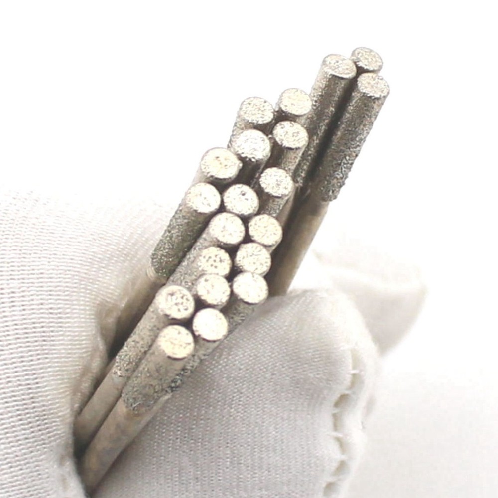 30Pcs 3mm Diamond Coated Cylindrical Grinding Mounted Point Bits Burrs for Stone