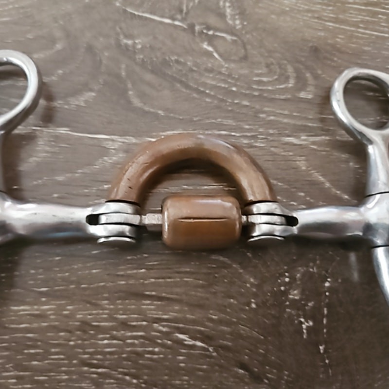 Stainless and Copper Ported Shanked Bit with Roller 5" mouth