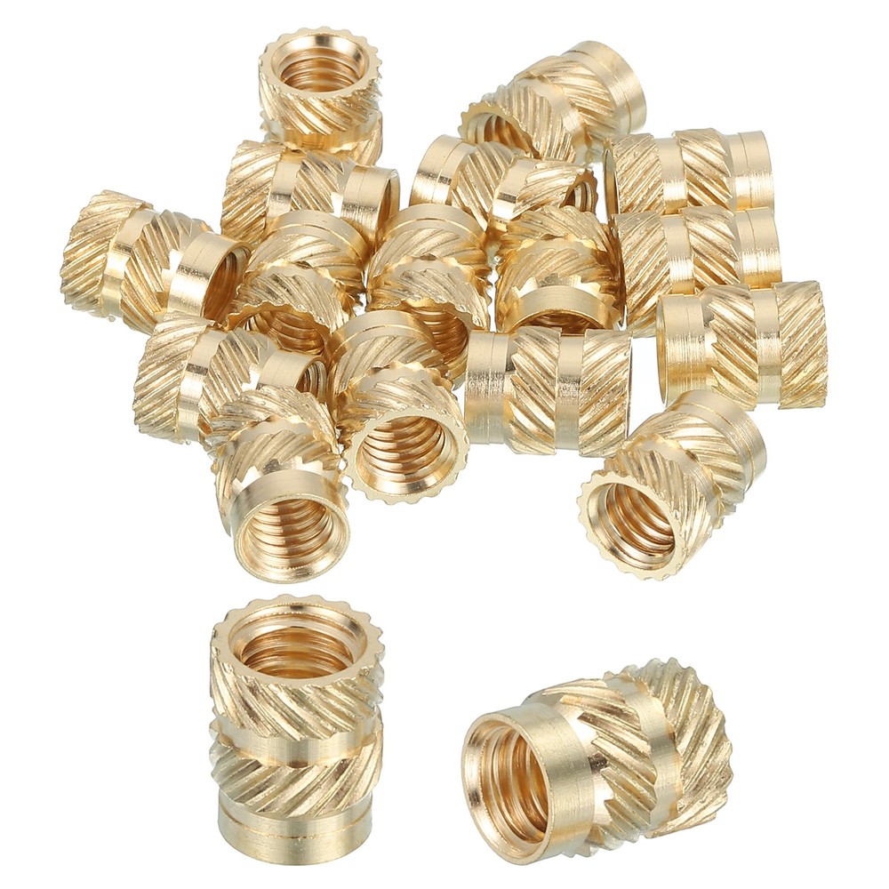 16 Pcs Threaded Inserts, M6 Brass Heat Set Insert for Plastic, M6x8x10mm