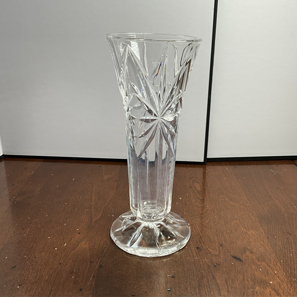 7” Cut Glass Bud Vase 3” Opening