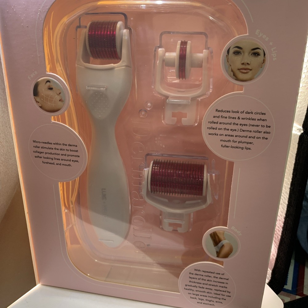 Microneedle Face Roller System 3 Rollers Heads New Sealed Box