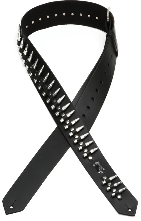 Levy's PM28-2B Genuine Leather Guitar Strap - Black