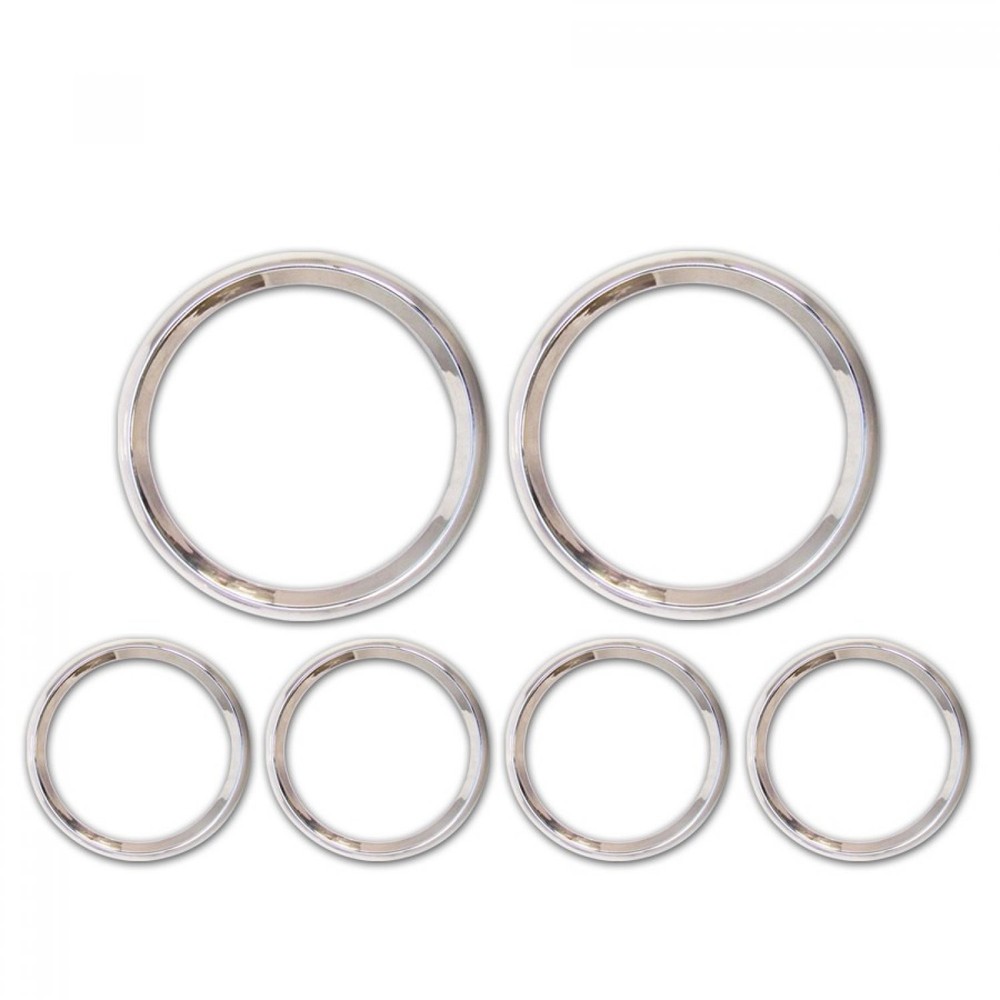 Chrome Mod 5 or 6 Gauge Bezel Kit Cluster Custom Instrument Panel Dash Dashboard