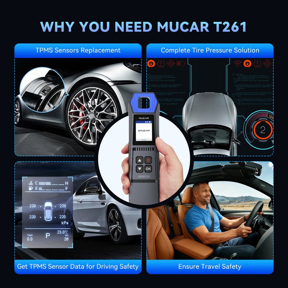 ThinkScan TPMS Scanner 689 +MUCAR T261 TPMS Relearn Programming Tool ECU Coding