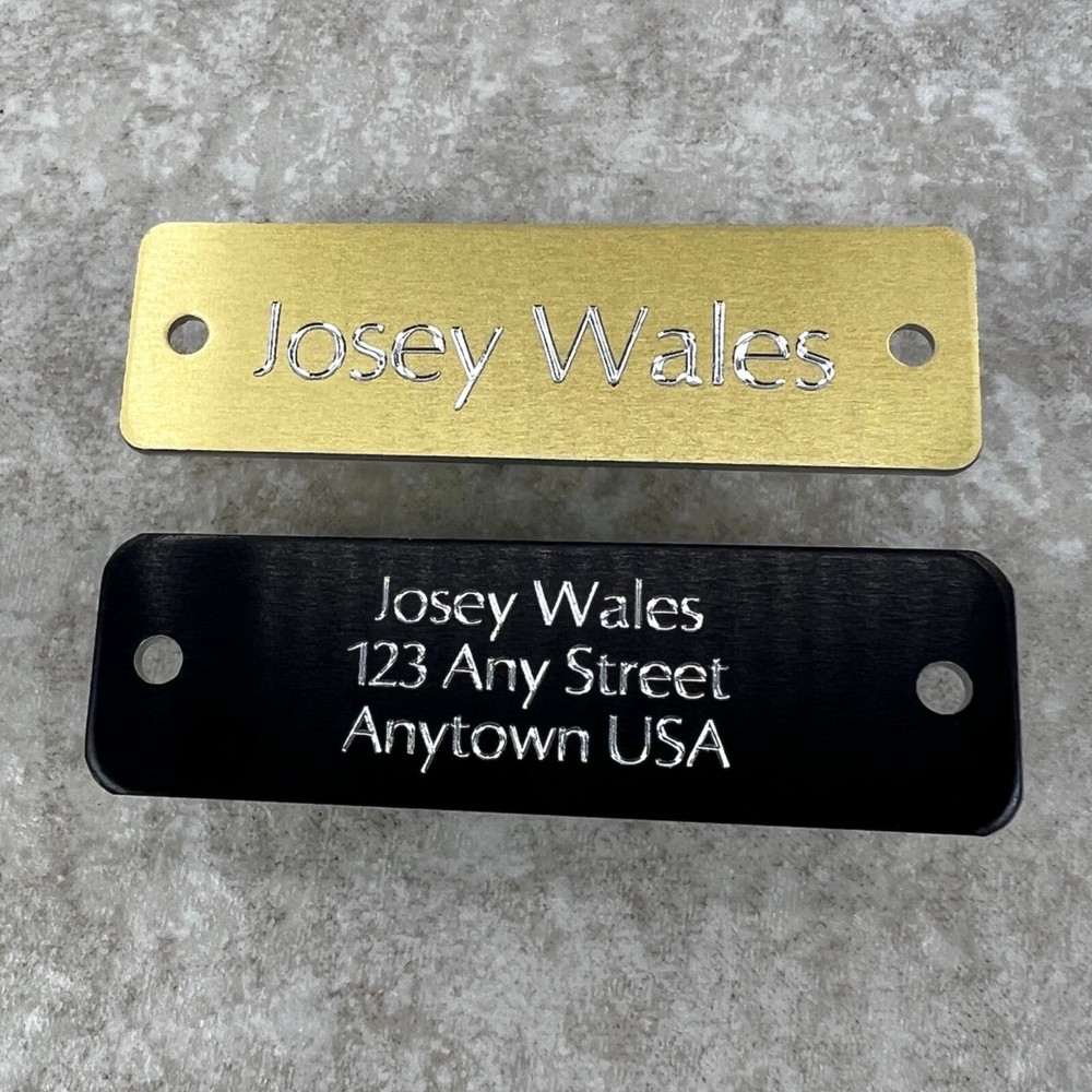 Custom Engraved Tags Personalized NAME PLATE Tags NAME PLATE BLACK GOLD MEDIUM