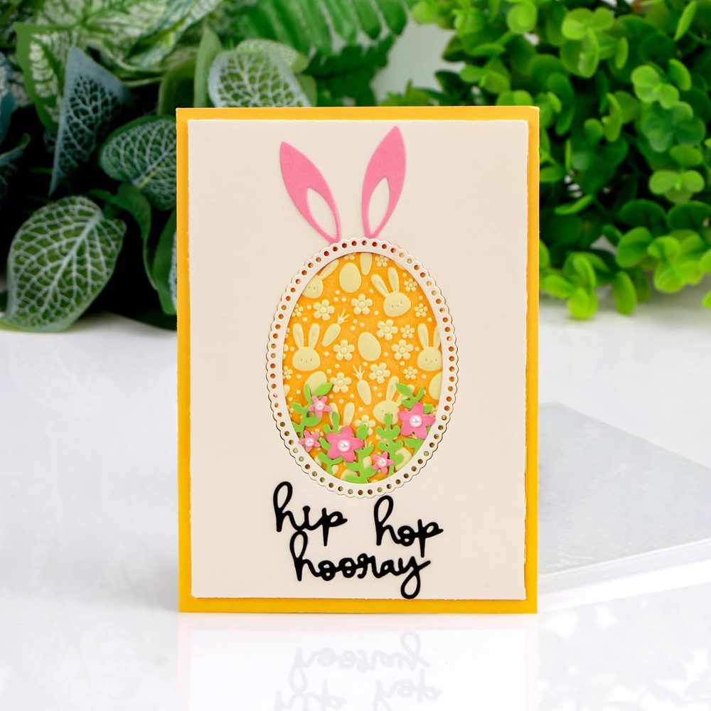 3D Embossing Folder Bunny Rabbits Easter Plastic Embossing Texture Fades Folders