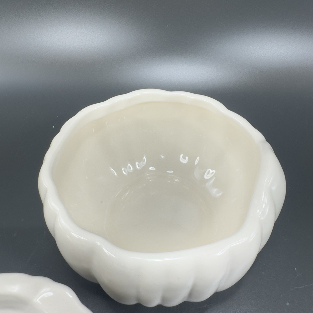 Home Interiors Stoneware Ceramic Pumpkin Shape Canister Cookie Jar Container