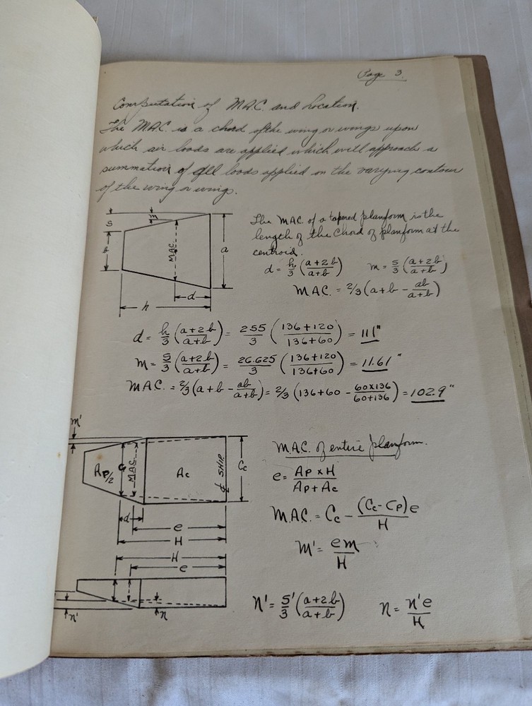 General Aviation NAA Engineering Report #1 Wing Section Mean Dynamic 1934