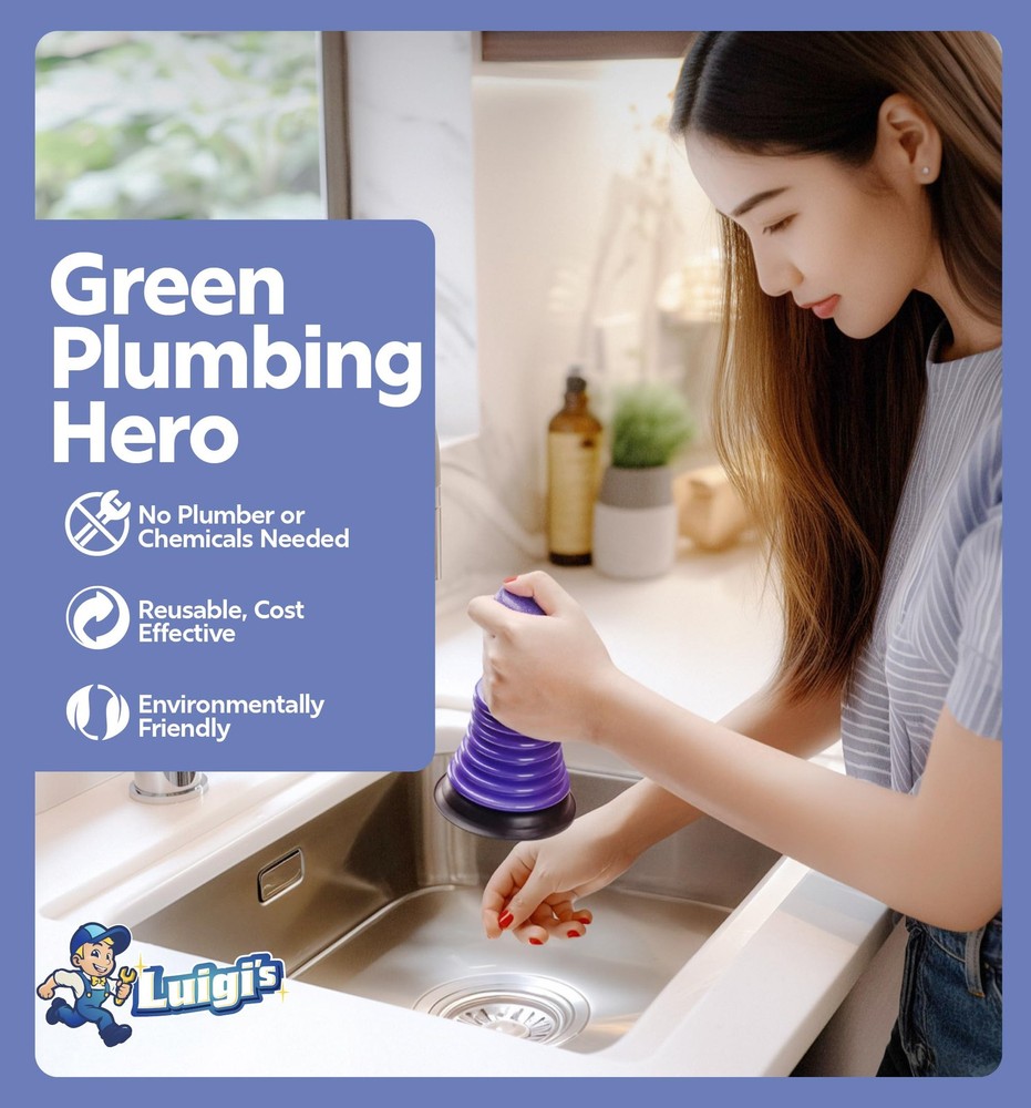 Luigi's Sink Plunger Kitchen - Mini Plunger, Blue -