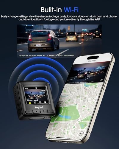 Dash Cam 2K, WiFi Dashcams with APP, External GPS, 1.5'' IPS Screen, Front