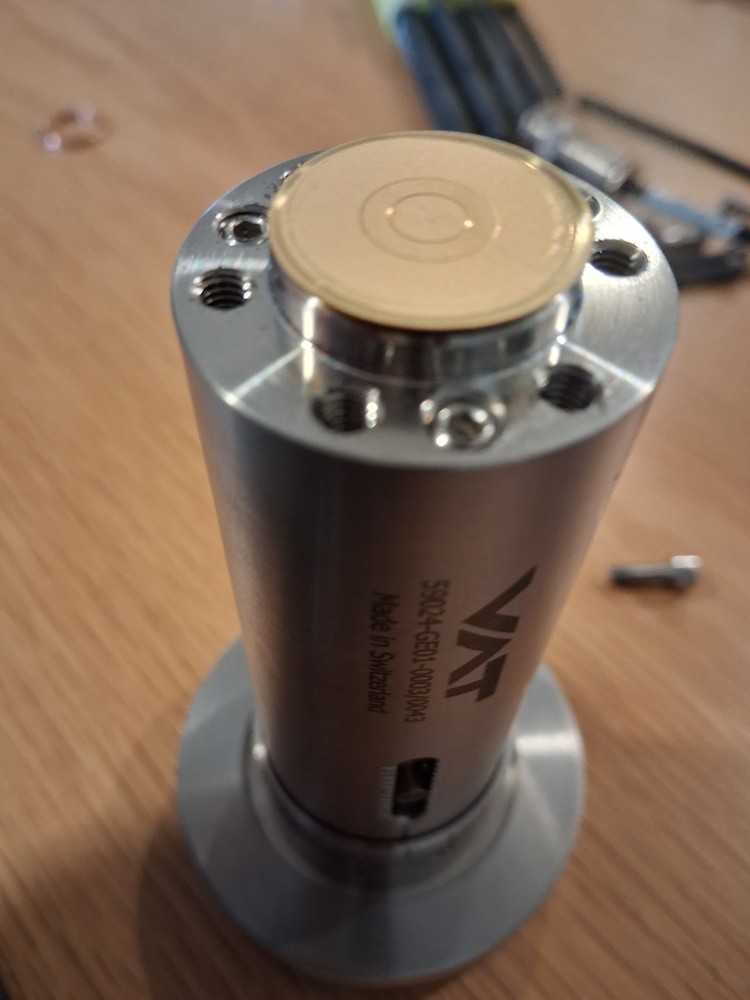 VAT Precision leak valve for controlled gas flow.