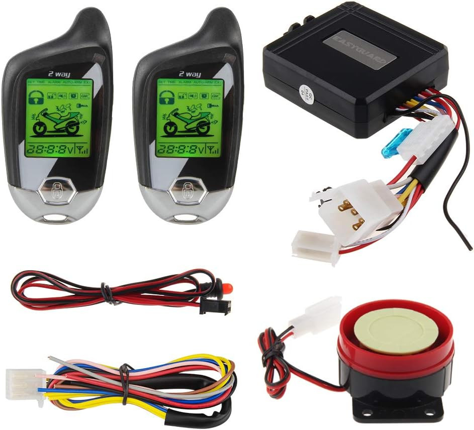 Smart 2-Way Motorcycle Alarm with Remote Start & LCD Display