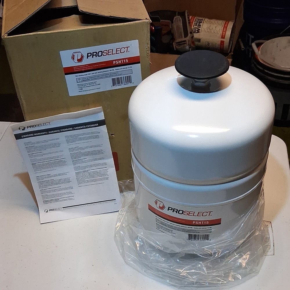 PROSELECT PSHT15 Boiler Expansion Tank, White, 100 PSI, Model PSHT15