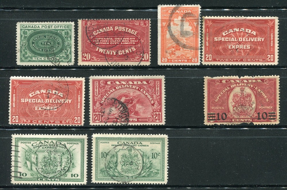 Canada E1 - E6, E9 - E11 Special Delivery Stamps Used