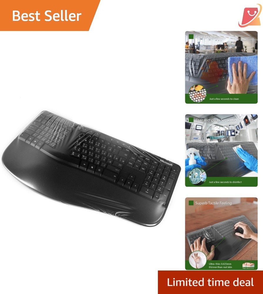 Keyboard Cover Silicone Waterproof Dustproof Large Size 3 Pack for Desktop