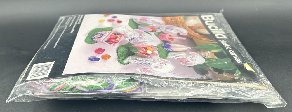 Bucilla Bunny Egg Cups Plastic Canvas Kit 6179 Easter Rabbit Candy Container