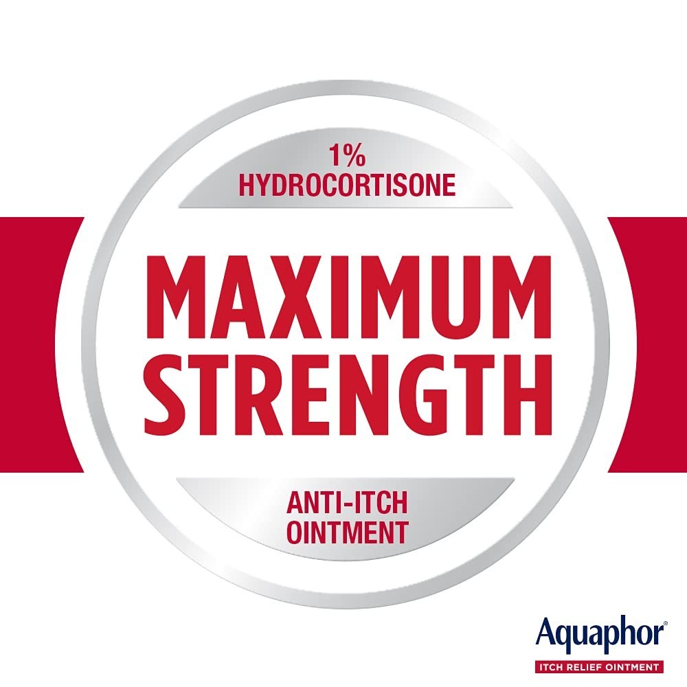 Aquaphor Itch Relief Ointment 1% Hydrocortisone Maximum Strength 2 oz