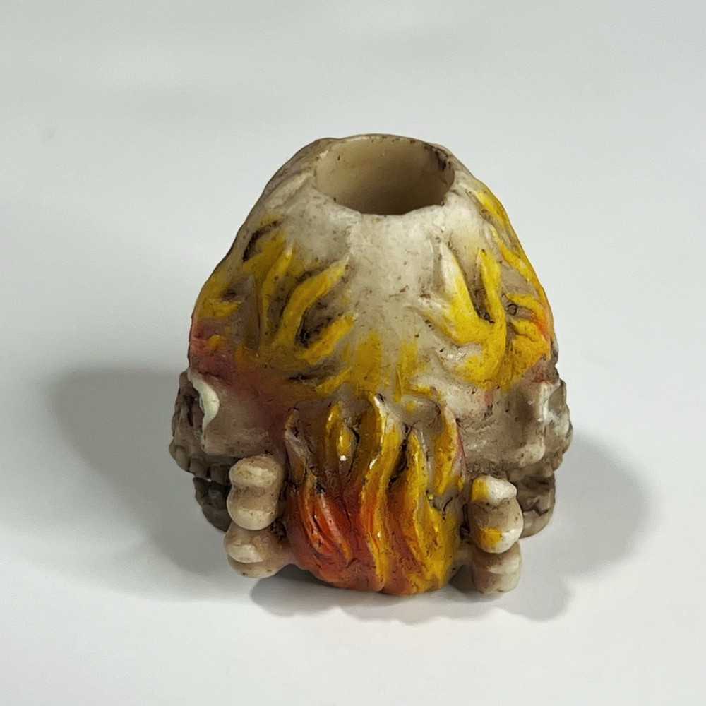 Single Pen Holder Skull Flame Pen - Ceramic 1.5"