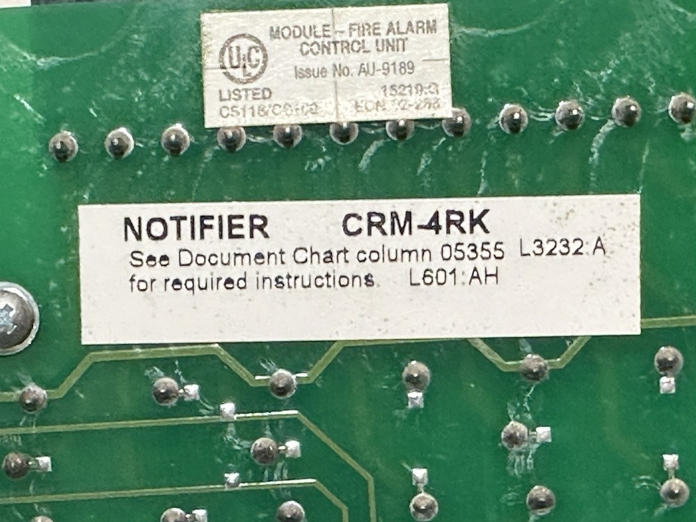 NOTIFIER CRM-4RK FIRE ALARM CONTROL RELAY MODULE - PRE-OWNED