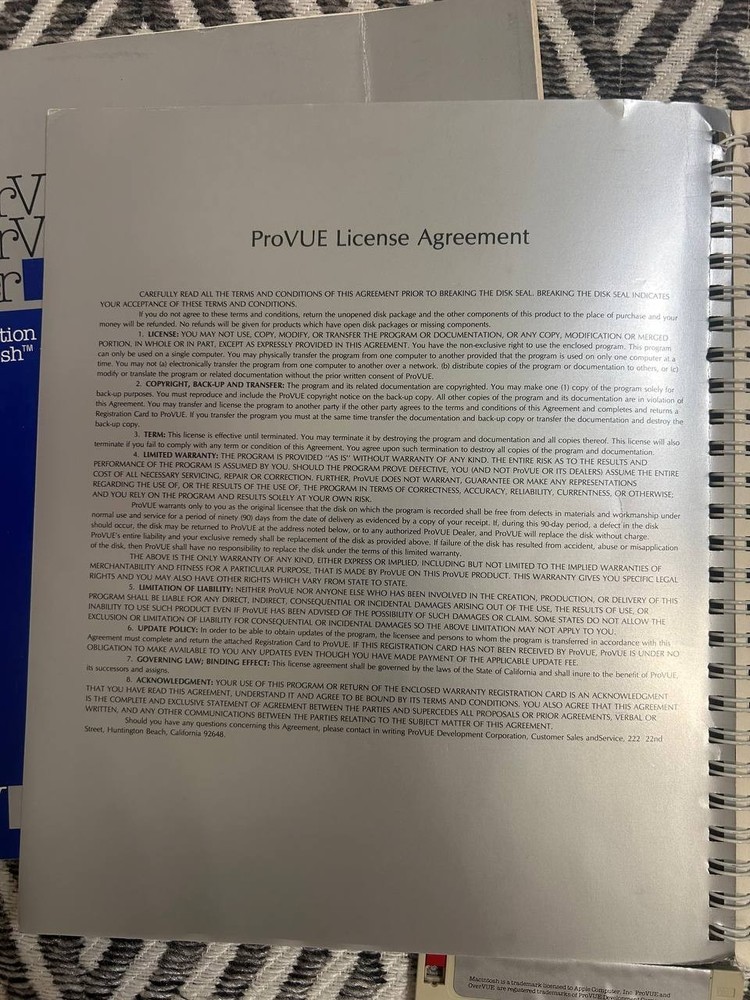 OverVUE Apple Macintosh Info Manager Manual + Disk Vintage Software Set